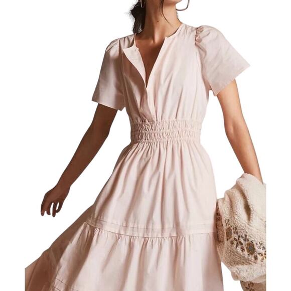 ANTHROPOLOGIE The Somerset Maxi Dress Size XXS Light Peach-Pink color - Picture 2 of 8